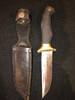 Antiguo Cuchillo Nieto Con Vaina Cuero 3