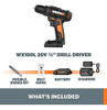 Worx 20v 3/8  Taladro/driver Power Share - Wx100l (batería Y 2 Worx 20v 3/8  Taladro/driver Power Share - Wx100l (batería Y 2