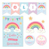 Mini Kit Imprimible Lluvia De Amor Arcoiris Y Corazones 0