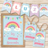 Mini Kit Imprimible Lluvia De Amor Arcoiris Y Corazones 1