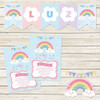 Mini Kit Imprimible Lluvia De Amor Arcoiris Y Corazones 5