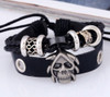 Moda Joyería Aleación Unisex Calavera Punk Pulsera Cuero Cor 1