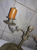 Antiguo Candelabro Con Base Trabajada Con Dos Brazos 3