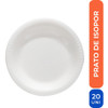 Prato Descartável De Isopor Branco 23cm Pct C/20 Pratos Full 3