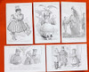 5 Antiguas Postales Francesas Dibujadas 0