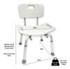 Silla De Ducha Bañera Aluminio Regula Altura Respaldo Baño 1