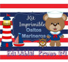 Kit Imprimible Ositos Marinero Nautico Candy Bar Editable 1