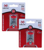 Bateria Recarregável 9v Volts Mox Original + 2 Pilha Aa 1.2v 1