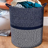 Cesto Para Ropa Sucia Gran Capacidad Algodon Navy - 42x36 7