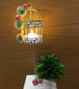 Centro De Mesa Jaulita Con Pie Y Vela Led 4