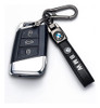Llavero Coche Bmw Cuero Y Metal Genuino Logo Decoración 1
