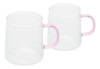 Jogo 4 Canecas Alça Rosa Borossilicato 320ml Presente 1