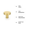 Tiradores De Muebles Redondos 30mm Dorado Cepillado 10u 7
