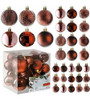 Bolas Para Arbol De Navidad X36u.- 4/6/8cm- Marron Cobre 0