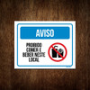 Placa Aviso Proibido Comer Beber Neste Local 18x23 1