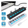 Hub Usb 7 Portas Carregador Adaptador Led Chave Seletora 2.0 5