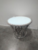 Mesa Auxiliar Moderna Acero Vidrio De Rattan Sintetico 1