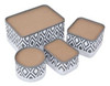 4 Pc Hogar Diamante Patrón Tela Forrado Bambú Almacenamiento 4