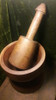 Antiguo Mortero Pilon  Madera, Muy Grande, Sano. 1