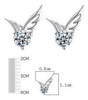 Moda Mujer Plata Esterlina Joyas Angel Alas De Cristal Oído 4