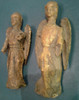 Par De Antigua Talla Madera Escultura Santo  Arcangel Angel 1