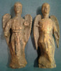 Par De Antigua Talla Madera Escultura Santo  Arcangel Angel 2
