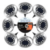 8 Paquetes De Luces De Disco De Tierra Solar De 12 Led Luces 0