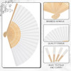 24 Abanicos Plegables De Bambu Y Papel Para Deco Boda Blan 2