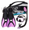 Diving Snorkel Set Silicio Negro  Morado M 0