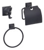Kit X 2 Set Baño Toallero Portarrollo Acero Inoxidable Negro 6