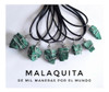 Collar Piedra Malaquita Natural.  En Acero, Regulable. 1