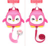 Arnes + Correa + Mochila Para Niños/as Pinguino Fucsia 3