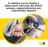 Inflador Curvo Com Bico Duplo De Aço Rosca Fêmea 1/4 Pol 2