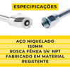Inflador Curvo Com Bico Duplo De Aço Rosca Fêmea 1/4 Pol 3