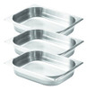 Kit 3cubas Gastronomicas Gn1/2x65mm Profundidade Em Aço Inox 0