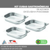 Kit 3cubas Gastronomicas Gn1/2x65mm Profundidade Em Aço Inox 6