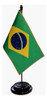 Mástil Escritorio Madera-bandera Brasil  Calidad Premium 1