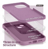 Funda Compatible iPhone 13 Silicona Proteccion Vidrios Lila 4