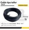 Cable Taller 3x1,5 Mm Rollo X 50 Mts Tipo Tpr Normalizado 1
