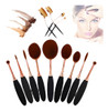 Pinceles De Maquillaje Profesional 10pcs Conjunto Fundación 0