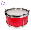 Bombo De Murga Cancha 22'' Madera Rojo. Mazo. Correa 4