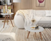 Conjunto 2 Mesas Lateral E Centro Decorativa Retro Branca 1