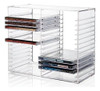 Soporte De Cd De Plastico Transparente Apilable - Contiene 3 0