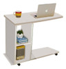 Mesa De Apoio Lateral  Com Rodizio  Em Mdf Branco 0