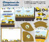 Kit Imprimible  Máquinas De Construcción Con Texto Editable! 1