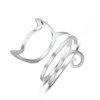 Plata De Ley 925 Lindo Abrigo Alrededor Anillo Cola Larga Ga 1
