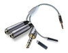 Adaptador Plug 3.5mm A 2 Jack 3.5mm Auricular + Mic 0