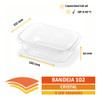 Bandeja Descartable Rectangular Bandex 102 Pet X 100 Un. 2