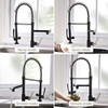 Grifo De Cocina Doble Funcion- Fapully Negro Mate/niquel Sat 2