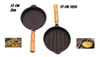 Set Provoleteras Fundición Mango Madera Lisa Y Rayada 1